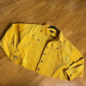 Cropped Gold Corduroy Jacket